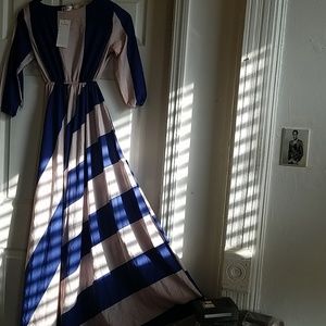 Dress Blue  and cream long summer dress